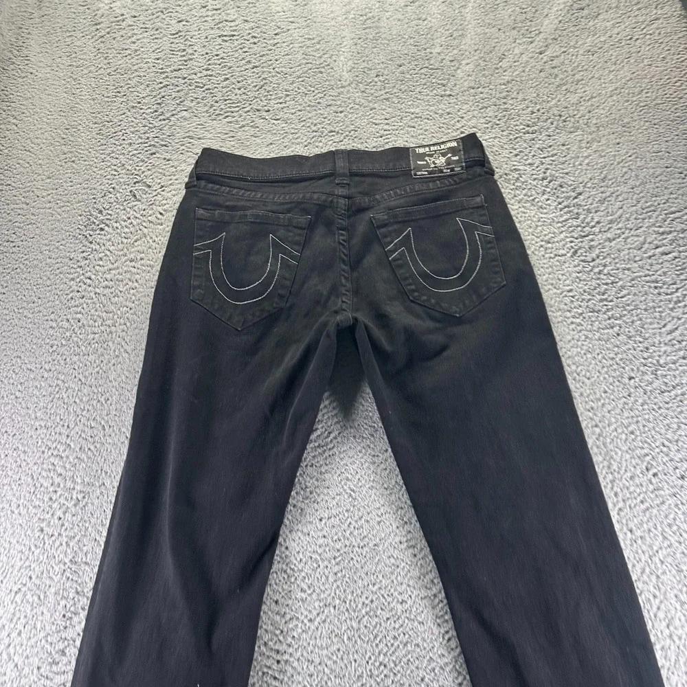True Religion Geno Jeans Mens 36x33 Black Cotton Denim Straight Workwear Stretch